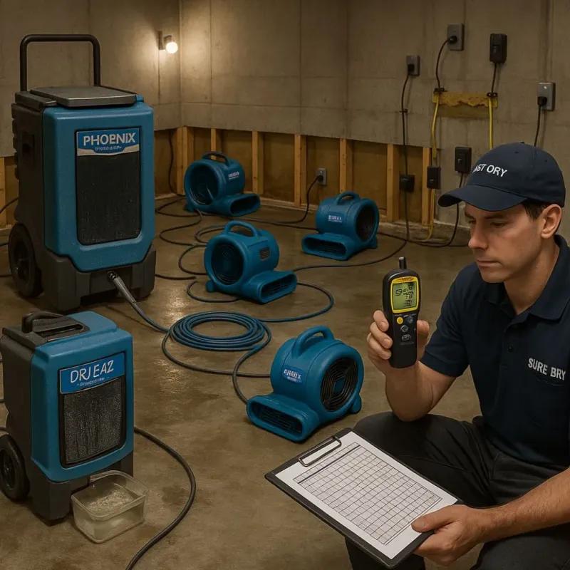 Structural Drying and Dehumidification process in Tulia, TX